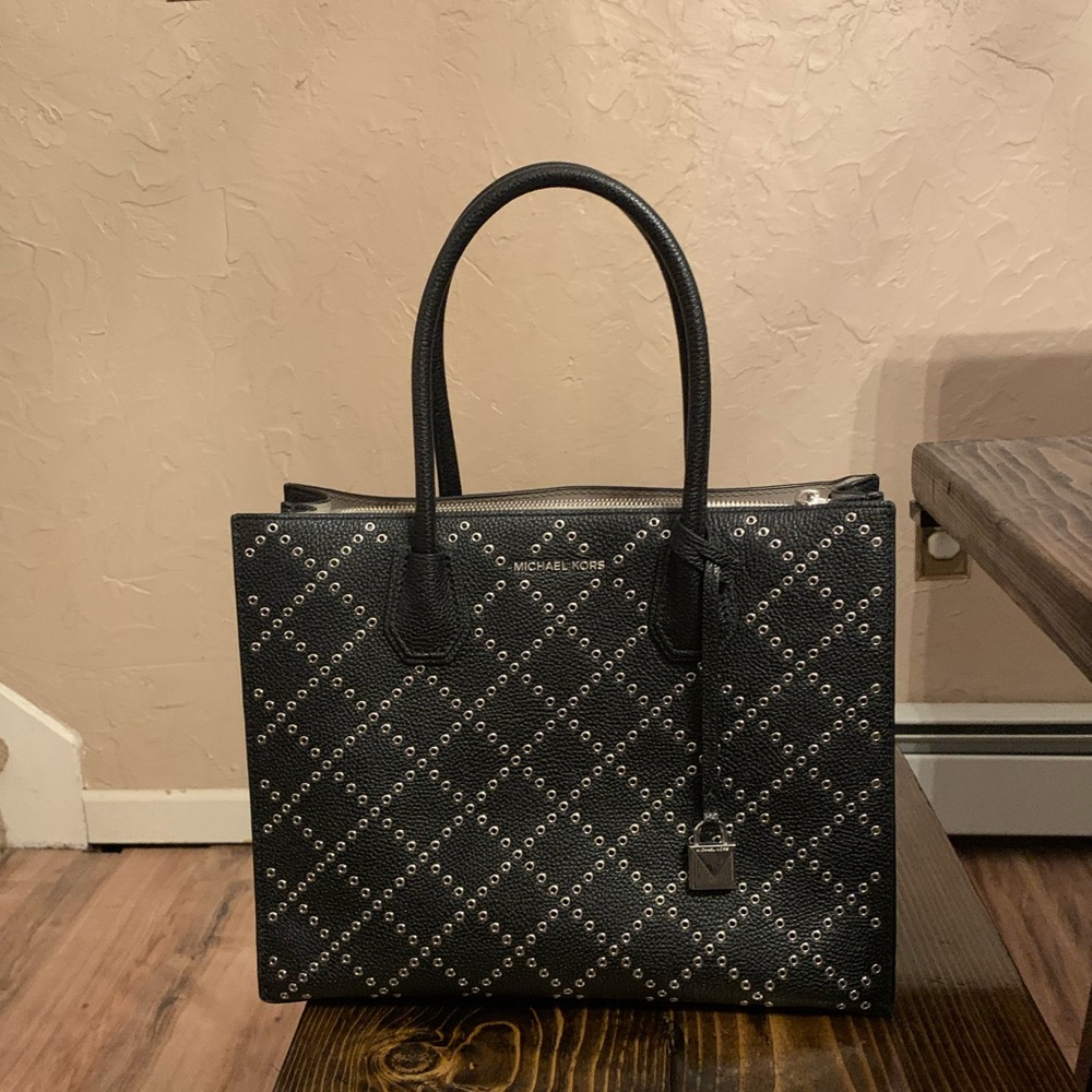 Black Michael Kors Stud and Grommet Mercer